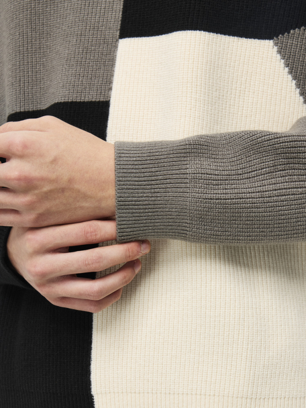 Muški pleteni džemper Woog2005, okrugli izrez, slobodan kroj, vuna-akril smjesa 46–50%, zimsko izdanje 2025