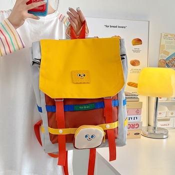 Rucsac gimnazial japonez, ușor și unisex; material Oxford; rezistent la uzură, capacitate extensibilă, bretele cu pernă de aer, imprimeu anime