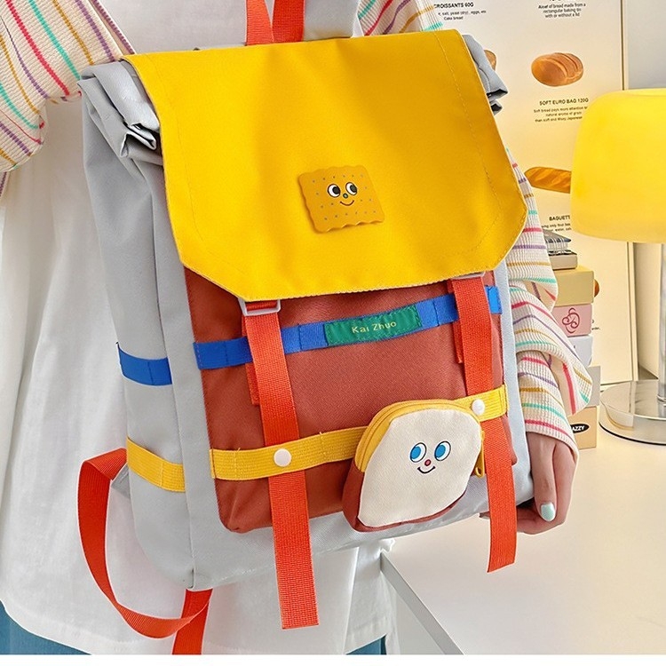 Rucsac gimnazial japonez, ușor și unisex; material Oxford; rezistent la uzură, capacitate extensibilă, bretele cu pernă de aer, imprimeu anime