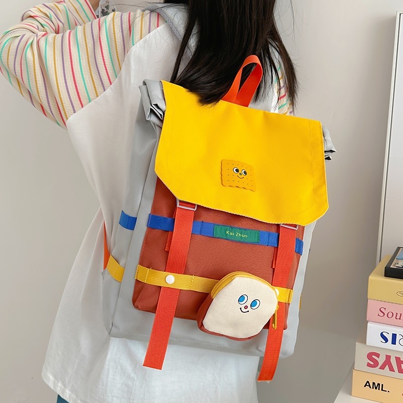 Rucsac gimnazial japonez, ușor și unisex; material Oxford; rezistent la uzură, capacitate extensibilă, bretele cu pernă de aer, imprimeu anime