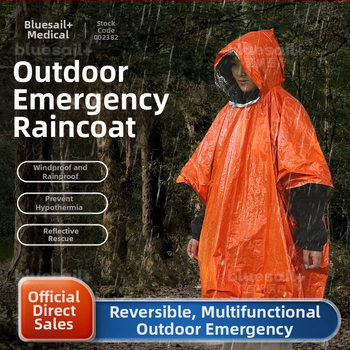 Núdzový izolačný spacák pre kempovanie v prírode – ochrana proti slnku, odolný voči vlhkosti, proti chladu (Značka: Blue Sail; Model: Emergency blanket)