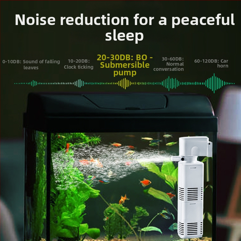 3-u-1 filtar za akvarij s cirkulacijskom pumpom i ugrađenom pumpom za kisik — tiho djelovanje