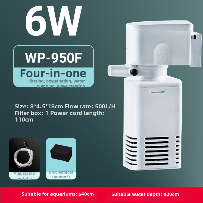 3-u-1 filtar za akvarij s cirkulacijskom pumpom i ugrađenom pumpom za kisik — tiho djelovanje