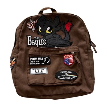 Rucsac unisex din poliester, impermeabil, cu imprimeu desen animat și curele cu pernă de aer