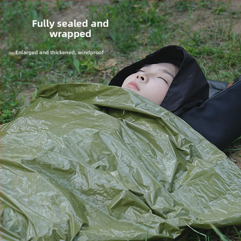 Blue Sail núdzový izolačný spacák pre outdoorové kempovanie a horolezectvo, odolný voči vlhkosti, ochrana proti chladu
