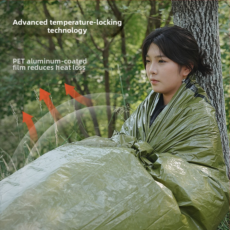Blue Sail núdzový izolačný spacák pre outdoorové kempovanie a horolezectvo, odolný voči vlhkosti, ochrana proti chladu