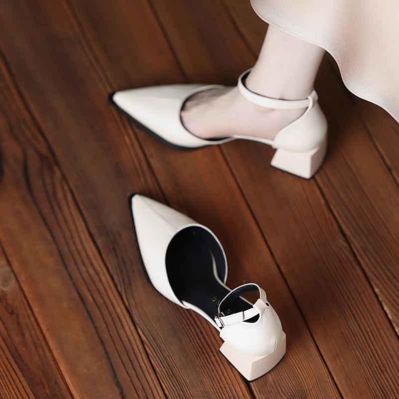 8716-1 Ovčja koža, sandale s T remenom, kopča s jednim remenom, visina pete 6–8 cm, uložak od kože najviše kvalitete