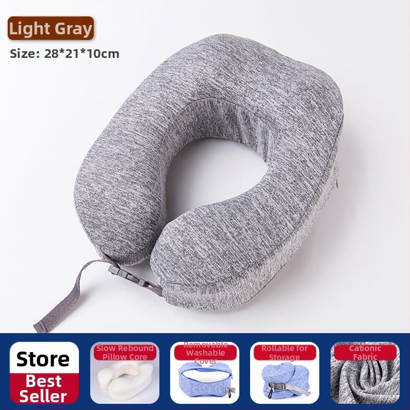 Jastuk za vrat od memorijske pjene u obliku U s navlakom Ice Silk za putovanja