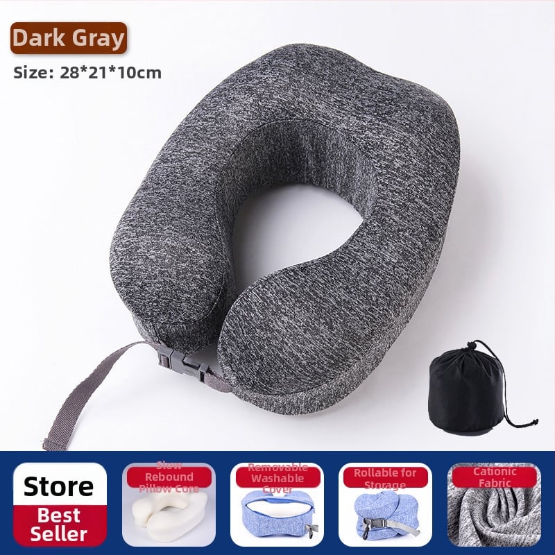 Jastuk za vrat od memorijske pjene u obliku U s navlakom Ice Silk za putovanja