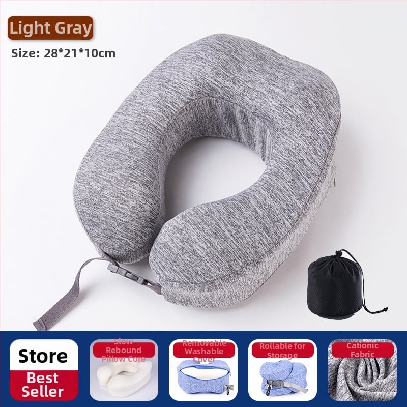 Jastuk za vrat od memorijske pjene u obliku U s navlakom Ice Silk za putovanja