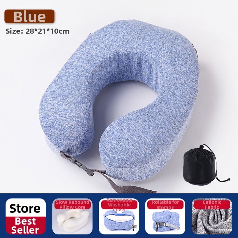 Jastuk za vrat od memorijske pjene u obliku U s navlakom Ice Silk za putovanja