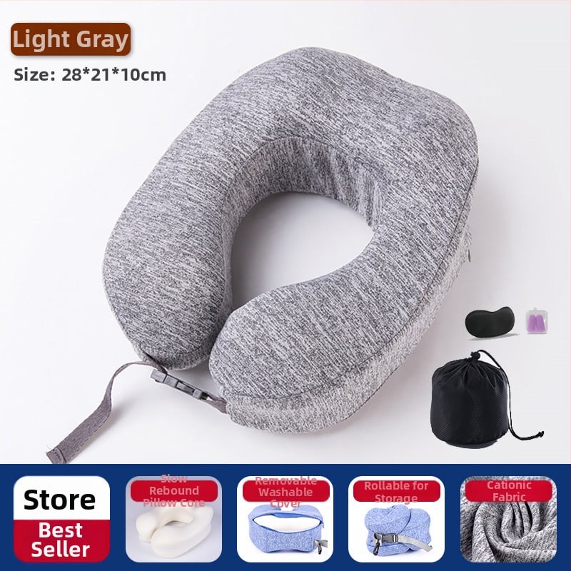 Jastuk za vrat od memorijske pjene u obliku U s navlakom Ice Silk za putovanja