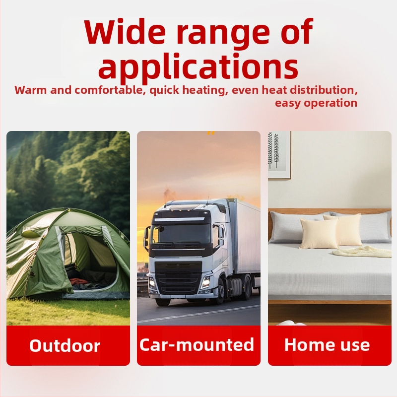 Lanxiang elektrická deka do auta na kemping, 12V, 51W, vysoké/nízke vykurovanie, Model TT180X150-5X, pre dvoch