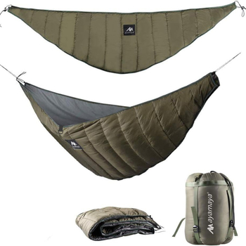 Διπλός hammock με υπνόσακο για υπαίθρια χρήση — Φορητός κάμπινγκ hammock με μόνωση (2 άτομα, 200 kg, 860 g, 20D αδιάβρονο νάιλον)