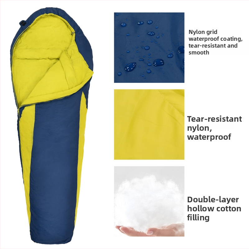 Múmiastílusú kültéri hálózsák, töltet: üreges pamut, bélés: nylon, anyag: nylon, súly: 1800 g, felnőtteknek