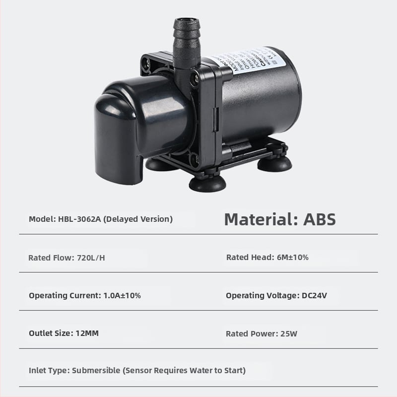 DC потопяема помпа 12-24V за аквариум и езерце, ABS материал, безшумна работа, модел HBL-3062