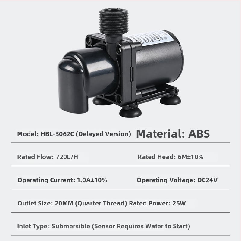 DC потопяема помпа 12-24V за аквариум и езерце, ABS материал, безшумна работа, модел HBL-3062