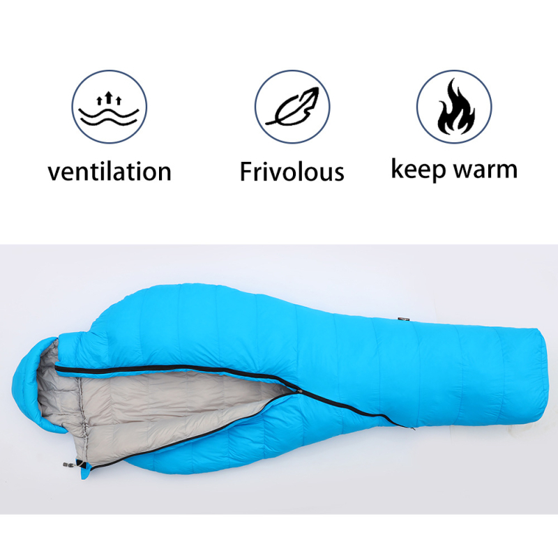 Kamperbox mummy vreća za spavanje – punjenje od pačjih downa i sintetičkih vlakana, 0°C, podstava od najlona, 1300 g