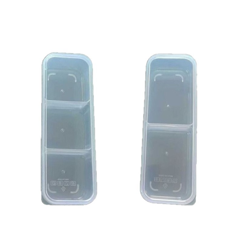 Kutija za pohranu u hladnjaku s pregradama, prozirna, zatvorena, plastična, prijenosna