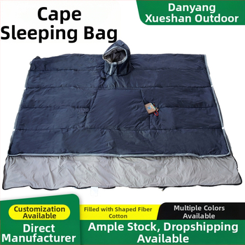 Köpeny-stílusú hálózsák kültéri kempingezéshez – felnőtteknek, vastag, hordozható, téli meleg; Szerkezet: köpeny-stílus; Töltet: spun pamut; Belső: 320T nylon tarpaulin; Anyag: Chun yafang; Tömeg: 1 kg