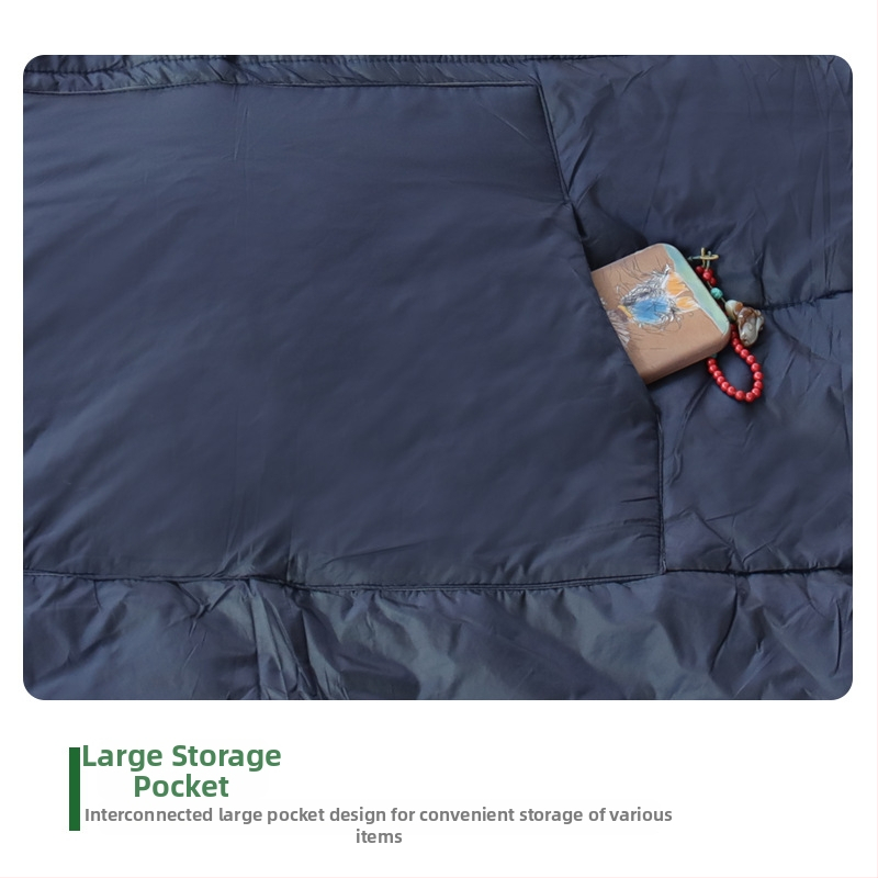 Köpeny-stílusú hálózsák kültéri kempingezéshez – felnőtteknek, vastag, hordozható, téli meleg; Szerkezet: köpeny-stílus; Töltet: spun pamut; Belső: 320T nylon tarpaulin; Anyag: Chun yafang; Tömeg: 1 kg