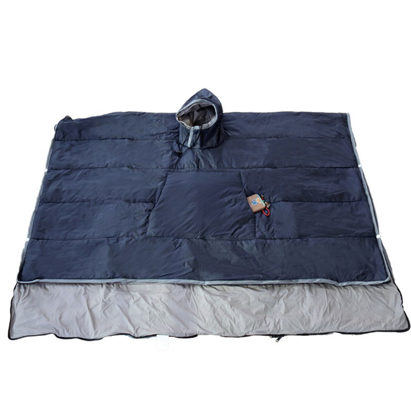 Köpeny-stílusú hálózsák kültéri kempingezéshez – felnőtteknek, vastag, hordozható, téli meleg; Szerkezet: köpeny-stílus; Töltet: spun pamut; Belső: 320T nylon tarpaulin; Anyag: Chun yafang; Tömeg: 1 kg