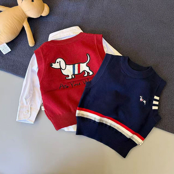 Vesta pentru copii – stil coreean, tricotată, bumbac 95%, primăvară, potrivită pentru 1–3 ani (80–100 cm)