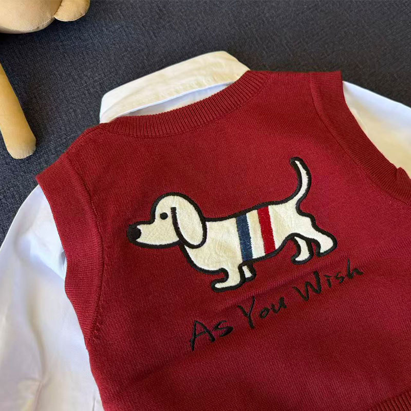 Vesta pentru copii – stil coreean, tricotată, bumbac 95%, primăvară, potrivită pentru 1–3 ani (80–100 cm)