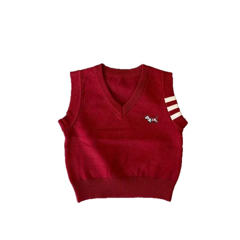 Vesta pentru copii – stil coreean, tricotată, bumbac 95%, primăvară, potrivită pentru 1–3 ani (80–100 cm)