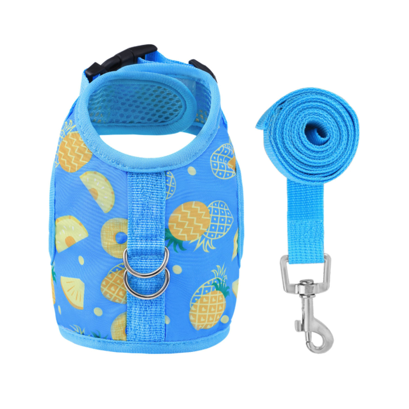 Macska mellkasi pántos hám készlet, poliészter, légáteresztő