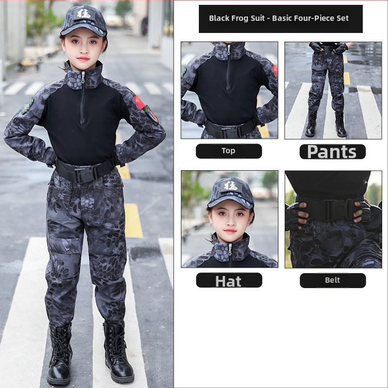 Detský maskáčový tréningový set, priedušný zmesový materiál, unisex, krátke rukávy, na všetky ročné obdobia