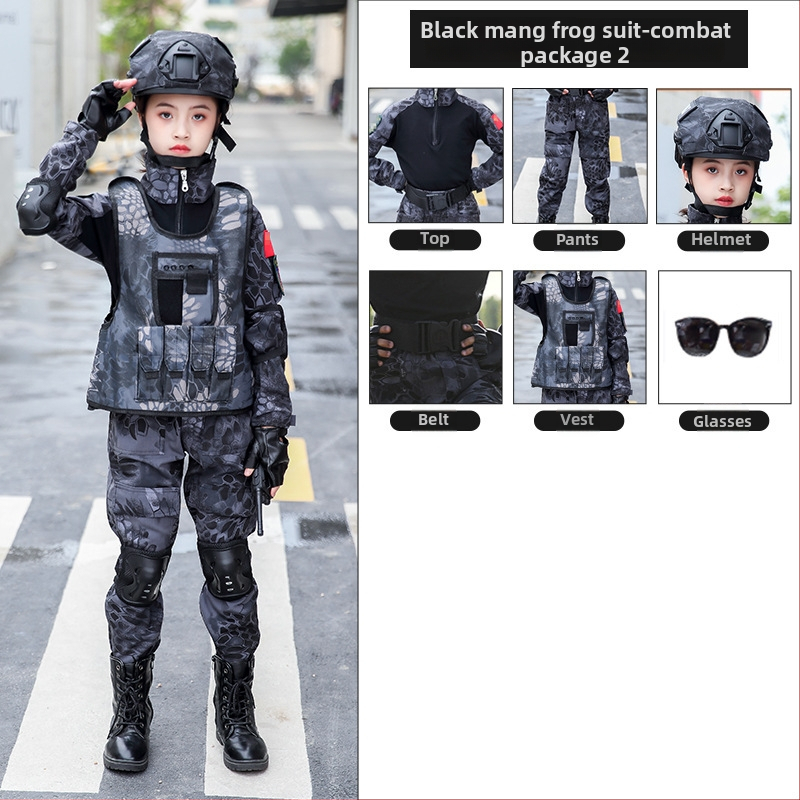 Detský maskáčový tréningový set, priedušný zmesový materiál, unisex, krátke rukávy, na všetky ročné obdobia