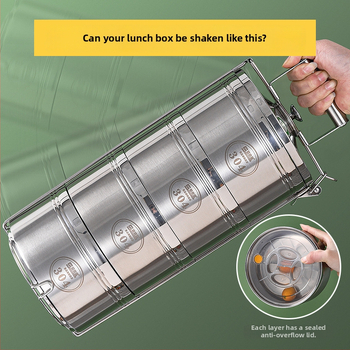 Oțel inoxidabil, cutie prânz cu izolație vacuum, rotund, design multi-strat, capacitate 1–2 L la 5 L+