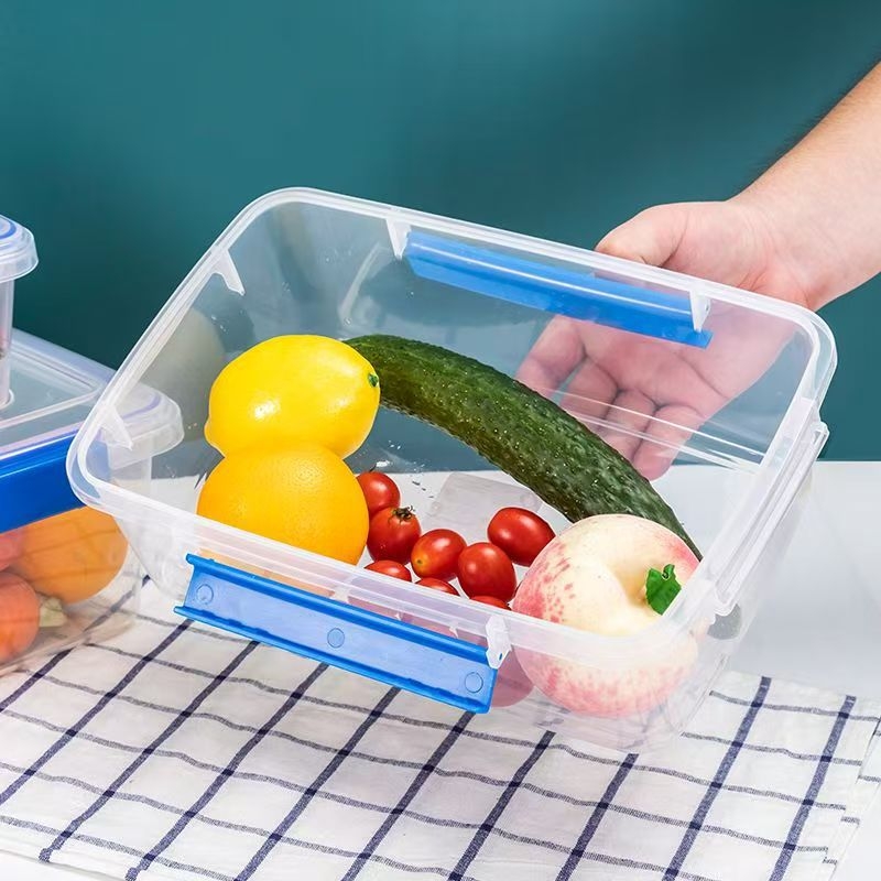 Prozirna plastična kutija za hranu, pravokutnog oblika, s poklopcem, hermetički zatvara, prehrambena kvaliteta, jednostruka konstrukcija