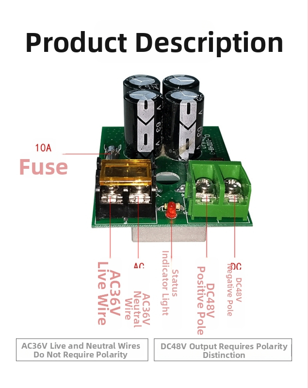 Ultrahangos párásító – AC36V–DC48V egyenirányító tábla modul atomizáló fejhez, járműre szerelhető, 51–100 m²