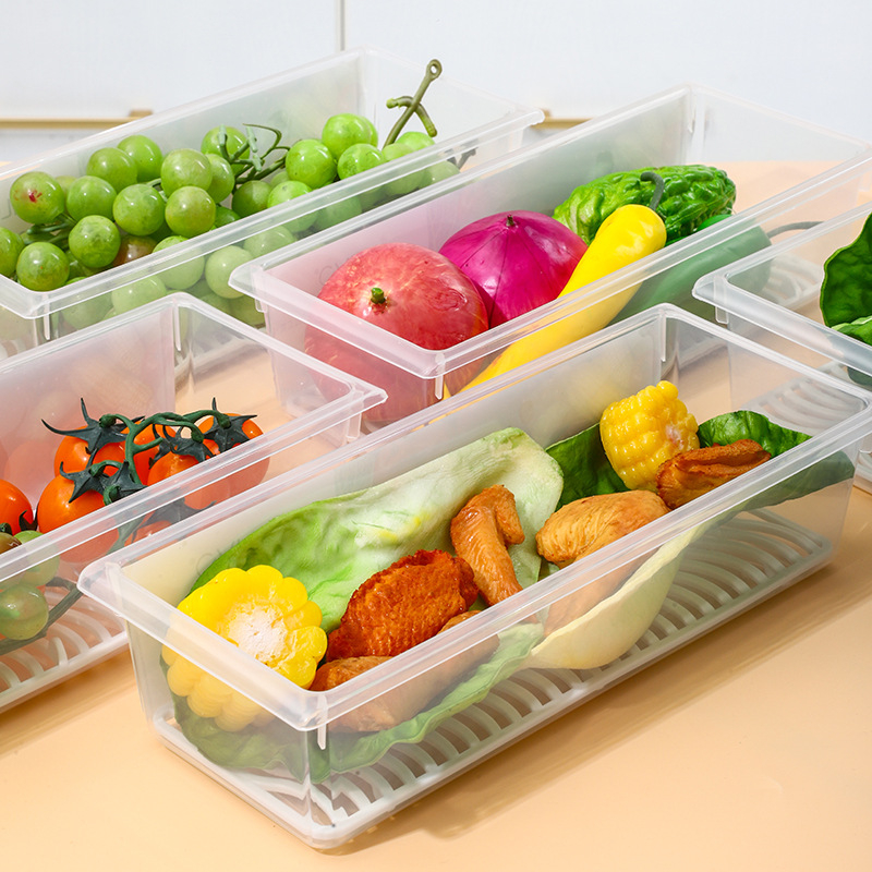 Debela prozirna kutija za skladištenje povrća i voća u hladnjaku s preklopnim poklopcem, od plastike za hranu