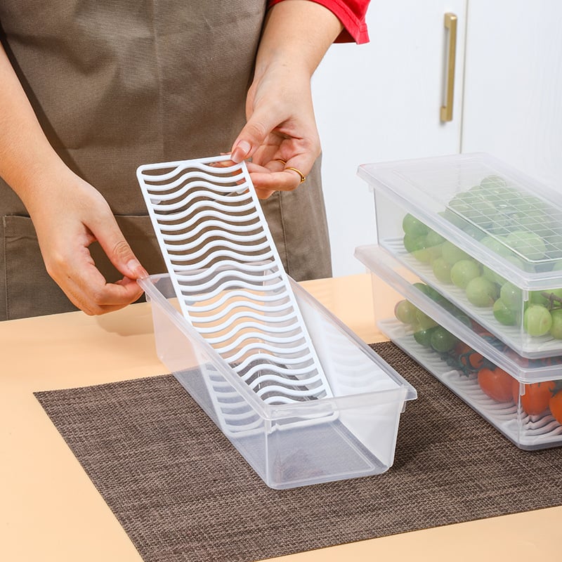 Debela prozirna kutija za skladištenje povrća i voća u hladnjaku s preklopnim poklopcem, od plastike za hranu