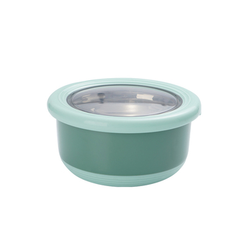 304 rozsdamentes acélból készült kerek ebédes doboz, 800–1000 ml, zárható, csúszásmentes