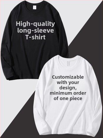 Корейски стил, памучна тениска с дълги ръкави, кръгло деколте, свободна кройка, 96%+ дълговлакнест памук