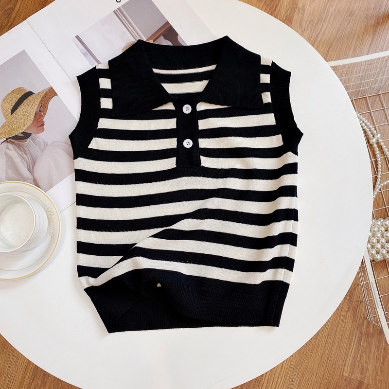 Dječja bezrukavna veste u korejskom stilu, pleteni, ljeto, uzrast 3–8 godina, 80% viskoze