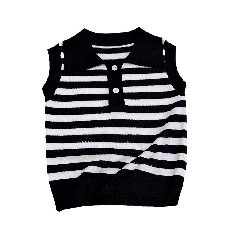 Dječja bezrukavna veste u korejskom stilu, pleteni, ljeto, uzrast 3–8 godina, 80% viskoze