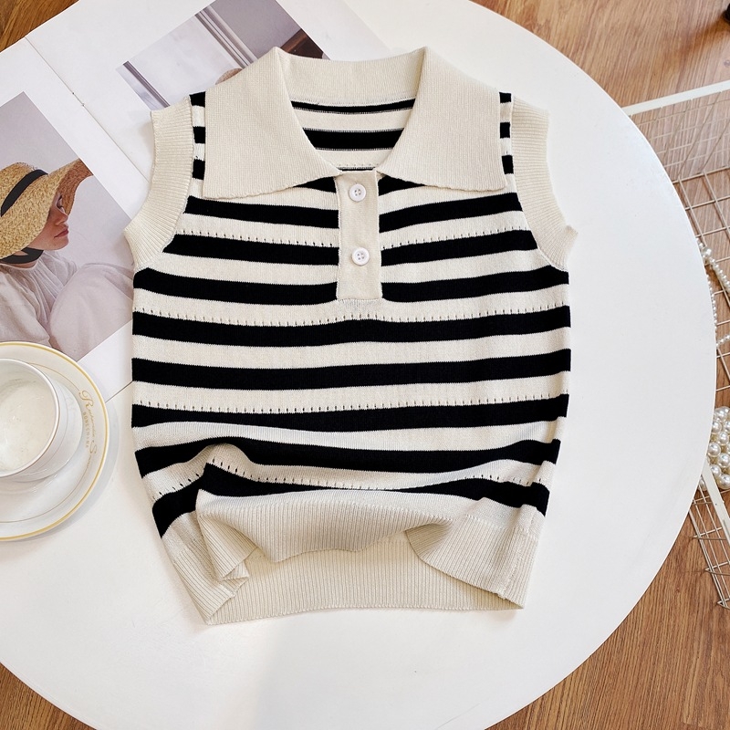 Dječja bezrukavna veste u korejskom stilu, pleteni, ljeto, uzrast 3–8 godina, 80% viskoze