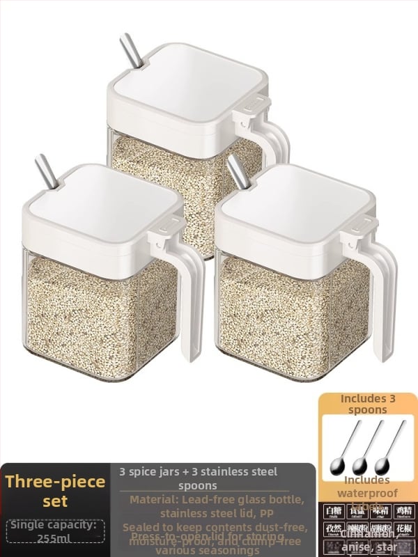 Set de raft pentru condimente cu cadru din oțel și borcane din sticlă, sticle sigilate pentru condimente solide, posibilitate de personalizare