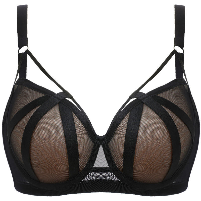 Grudnjak s 3/4 cupom, mrežasti materijal, stražnje tri redova kopči, fiksne dvostruke naramenice, podizanje i prozračan dizajn