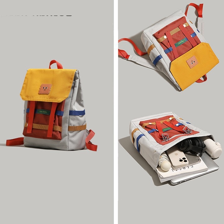 Unisex najlon ruksak 20–35L, vodootporan, kompatibilan s 12-inčnim prijenosnikom, podstava od poliestera, stil mladenačkog kampusa
