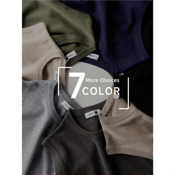 Мъжки плетен безръкав термален жилет, свободна кройка, едноцветен, 90–95% полиестер, обработка без гладене, зимен корейски стил