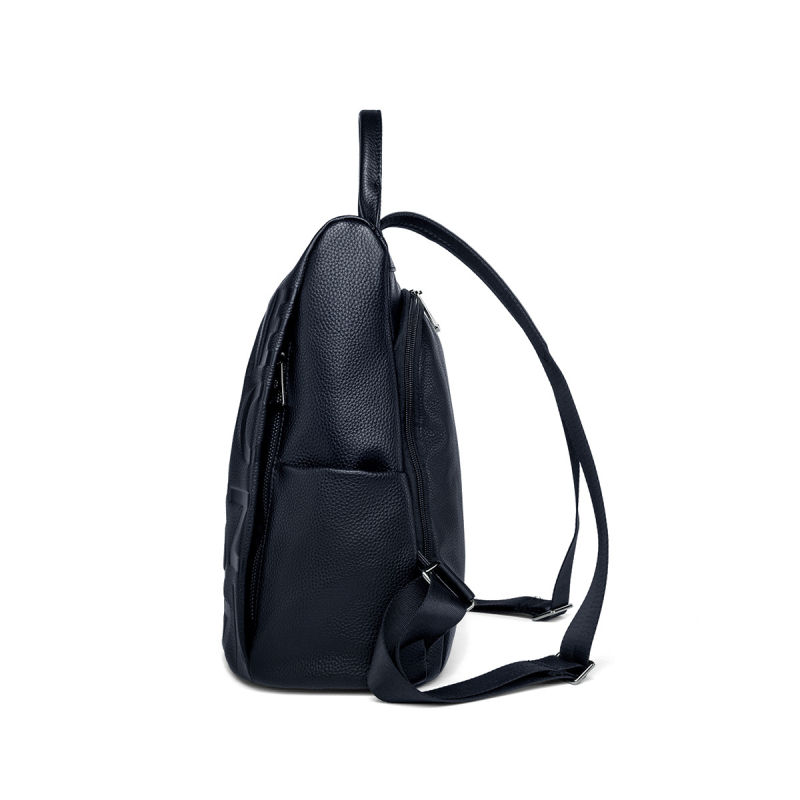 Ženski kožni ruksak s višestrukim pretincima, kapacitet 36–55 L, ergonomski stražnji panel, poslovni stil, brend Juer