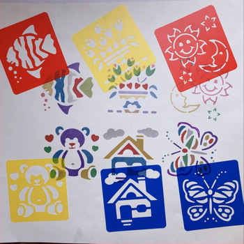 Цветно детско шаблон за рисуване с PP изрязана дъска — Коледен DIY творчески шаблон; Марка: Songshan Painting; Материал: PP; IP права: Няма; Внос: Не
