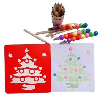 Цветно детско шаблон за рисуване с PP изрязана дъска — Коледен DIY творчески шаблон; Марка: Songshan Painting; Материал: PP; IP права: Няма; Внос: Не