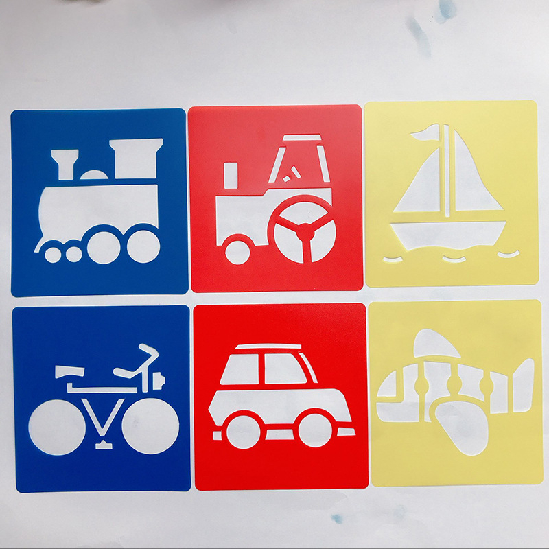 Цветно детско шаблон за рисуване с PP изрязана дъска — Коледен DIY творчески шаблон; Марка: Songshan Painting; Материал: PP; IP права: Няма; Внос: Не